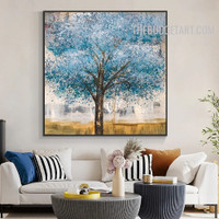 Tree Daub Abstract Modern Handmade Texture Canvas Painting for Room Wall Flourish