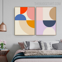 Globe Abstract Minimalist Modern Painting Pic Canvas Print for Room Wall Molding