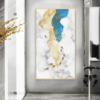 Gold Fish Abstract Contemporary Modern Painting Picture Canvas Print for Room Wall Moulding
