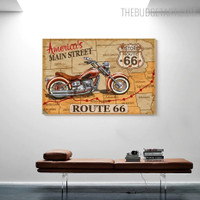 Travel Route Abstract Map Vintage Painting Picture Canvas Print for Room Wall Trimming