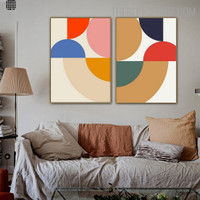 Globular Abstract Minimalist Modern Painting Picture Canvas Print for Room Wall Onlay