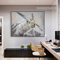 Airplane Handmade Knife Canvas Abstract Contemporary Artwork for Wall Hanging Outfit