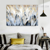 Foliages Abstract Botanical Handmade Acrylic Canvas Wall Art Done By Artist for Room Finery
