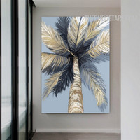 Palm Tree 100% Famous Artist Handmade Texture Canvas Abstract Botanical Artwork Wall Hanging Adornment