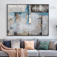 Rectangular Smirches Contemporary Abstract Art Handmade Texture Canvas Artwork for Room Wall Garnish