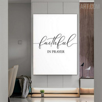 Faithful Typography Quotes Modern Painting Image Canvas Print for Room Wall Décor