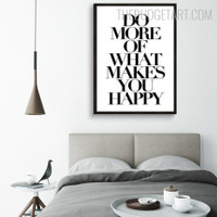 Happy Typography Quotes Modern Painting Picture Canvas Print for Room Wall Drape