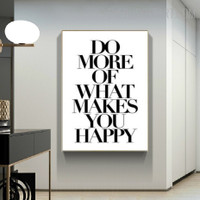 Happy Typography Quotes Modern Painting Picture Canvas Print for Room Wall Décor