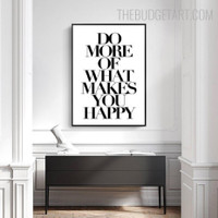 Happy Typography Quotes Modern Painting Picture Canvas Print for Room Wall Trimming