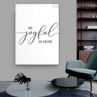 Joyful Typography Quotes Modern Painting Pic Canvas Print for Room Wall Drape