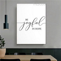Joyful Typography Quotes Modern Painting Pic Canvas Print for Room Wall Finery