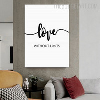 Limits Typography Quotes Modern Painting Picture Canvas Print for Room Wall Drape