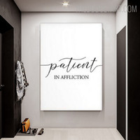 Patient Typography Quotes Modern Art Photo Canvas Print for Room Wall Outfit