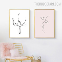 Osculation Abstract Minimalist Scandinavian Artwork Pic Canvas Print for Room Wall Adornment