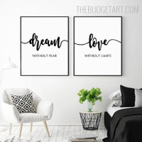 Dream Without Fear Typography Quotes Modern Painting Picture Canvas Print for Room Wall Moulding