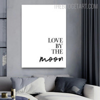The Moon Typography Quotes Modern Painting Picture Canvas Print for Room Wall Drape The Moon Typography Quotes Modern Painting Picture Canvas Print for Room Wall Drape