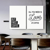 Love Coffee Typography Quotes Contemporary Painting Picture Canvas Print for Room Wall Onlay