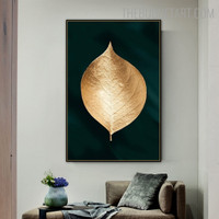 Blond Leaf Abstract Nordic Portrayal Photo Canvas Print for Room Wall Moulding
