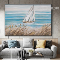 Sea Barley Water Handmade Acrylic Abstract Naturescape Artwork on Canvas Wall Ornamentation