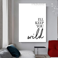 Wild Typography Quotes Contemporary Painting Pic Canvas Print for Room Wall Garnish