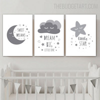 Dream Kids Typography Quotes Modern Painting Image Canvas Print for Room Wall Décor