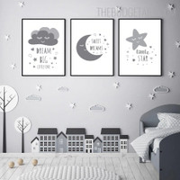 Dream Kids Typography Quotes Modern Painting Image Canvas Print for Room Wall Molding