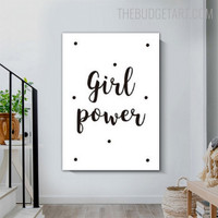 Girl Power Typography Quotes Modern Painting Picture Canvas Print for Room Wall Molding