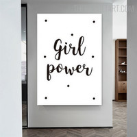 Girl Power Typography Quotes Modern Painting Pic Canvas Print for Room Wall Finery