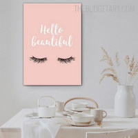 Hello Typography Quotes Modern Painting Picture Canvas Print for Room Wall Molding