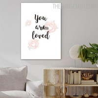 Loved Typography Quotes Modern Art Picture Canvas Print for Room Wall Trimming