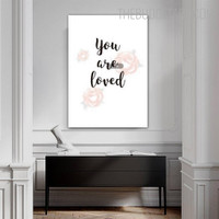 Loved Typography Quotes Modern Painting Picture Canvas Print for Room Wall Décor