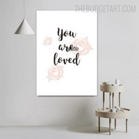 Loved Typography Quotes Modern Painting Pic Canvas Print for Room Wall Drape