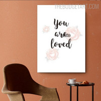Loved Typography Quotes Modern Painting Pic Canvas Print for Room Wall Outfit