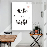 Wish Typography Quotes Modern Painting Image Canvas Print for Room Wall Garniture