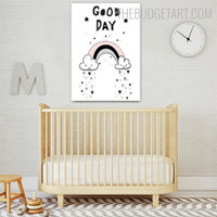 Good Day Typography Quotes Modern Painting Picture Canvas Print for Room Wall Finery