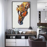 Colorful Horse Abstract Animal Contemporary Painting Picture Canvas Print for Room Wall Décor