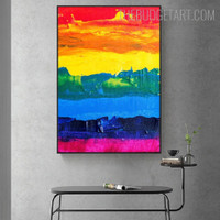 Motley Inked Abstract Modern Painting Picture Canvas Print for Room Wall Arrangement
