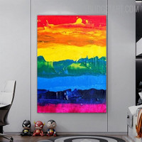 Motley Inked Abstract Modern Painting Picture Canvas Print for Room Wall Decoration