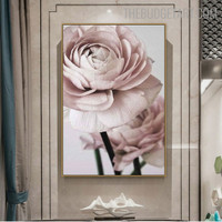 Pink Peonies Floral Modern Portrayal Picture Canvas Print for Room Wall Moulding