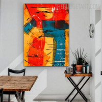 Straw Color Ink Abstract Modern Painting Picture Canvas Print for Room Wall Garnish