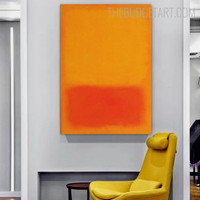 Tangerine Daub Abstract Vintage Painting Picture Canvas Print for Room Wall Trimming