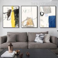 Splodge With Circulation Lines Abstract Watercolor Contemporary Painting Picture Canvas Print for Room Wall Decoration
