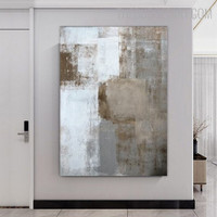 Dusky Fleck Abstract Vintage Painting Picture Canvas Print for Room Wall Finery