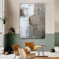Dusky Fleck Abstract Vintage Painting Picture Canvas Print for Room Wall Flourish