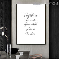 Together Quote Modern Painting Pic Canvas Print for Room Wall Assortment