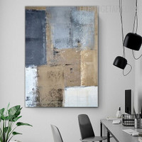 Square Splotch Abstract Vintage Painting Picture Canvas Print for Room Wall Garniture