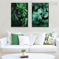 Convoluted Foliage Tropical Nordic Floral Contemporary Painting Picture Canvas Print for Room Wall Equipment