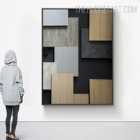 Squares Geometric Modern Painting Picture Canvas Print for Room Wall Outfit