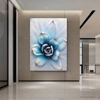 Blooms Nordic Floral Contemporary Painting Picture Canvas Print for Room Wall Trimming
