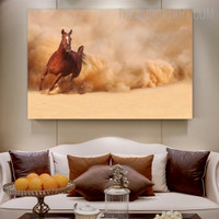 Ground Running Horse Animal Modern Painting Picture Canvas Print for Room Wall Décor